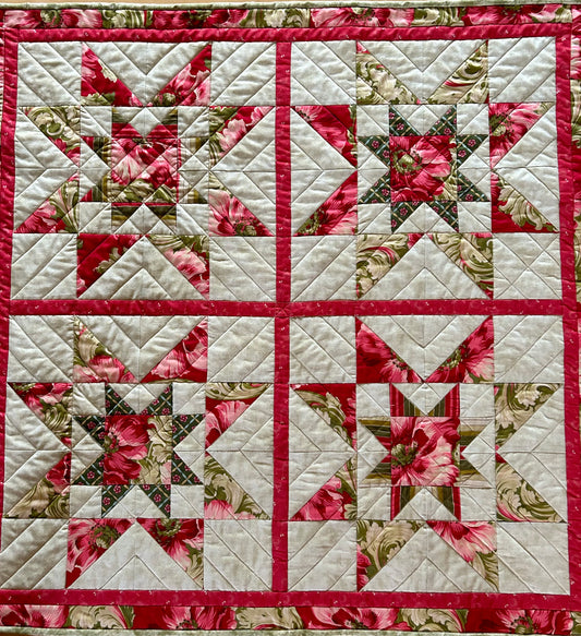 Pink Double Stars Quilt