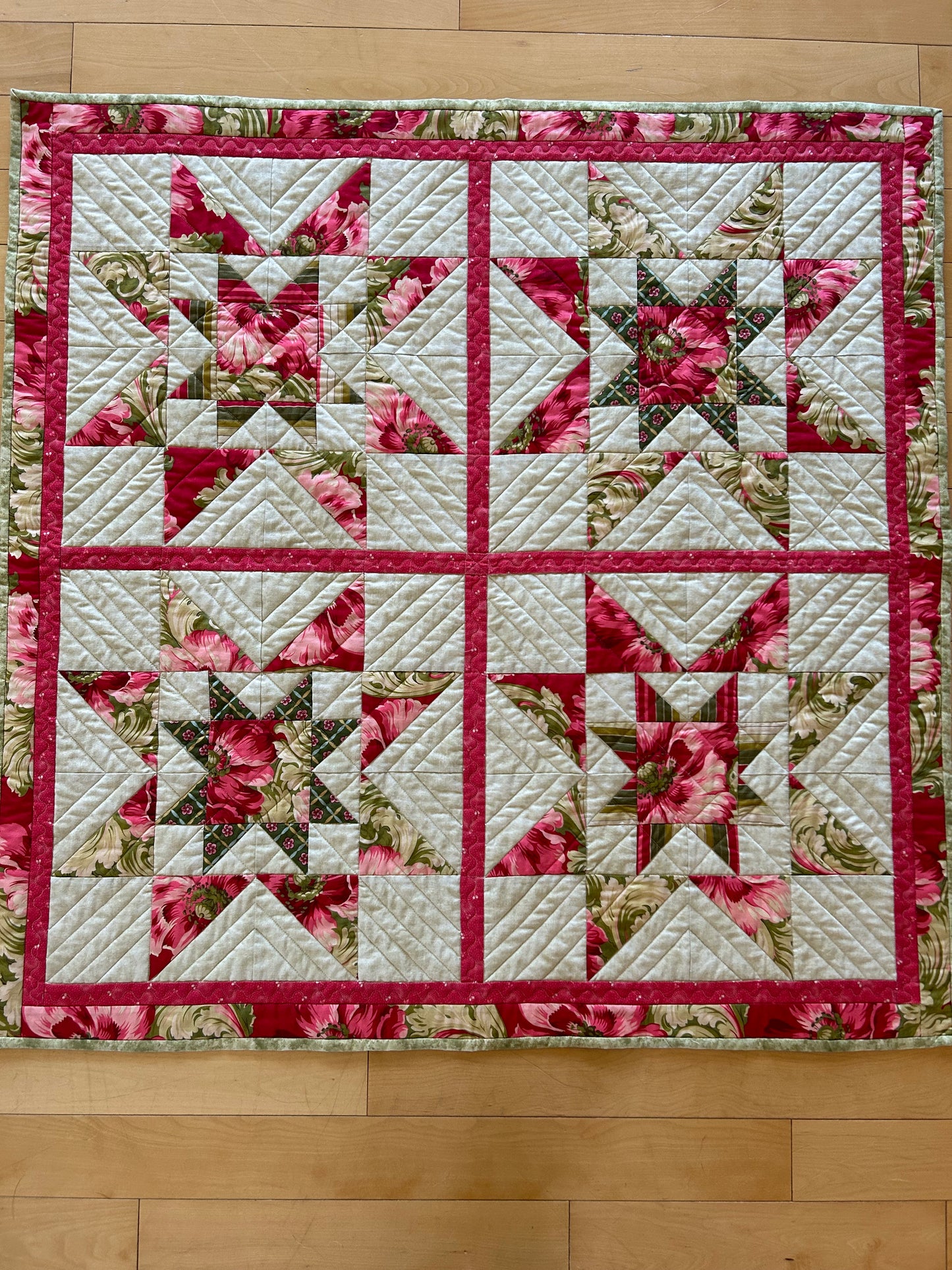 Pink Double Stars Quilt