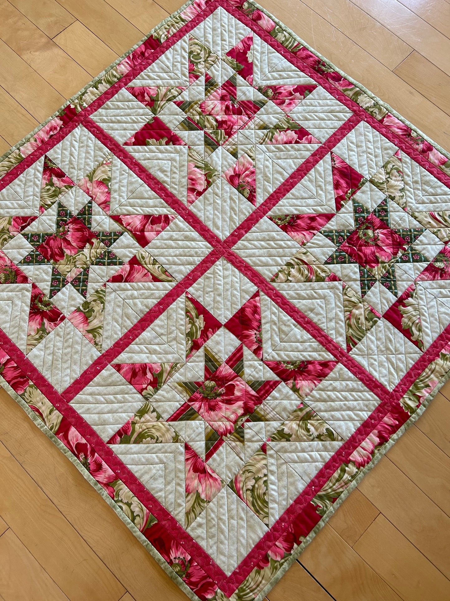 Pink Double Stars Quilt