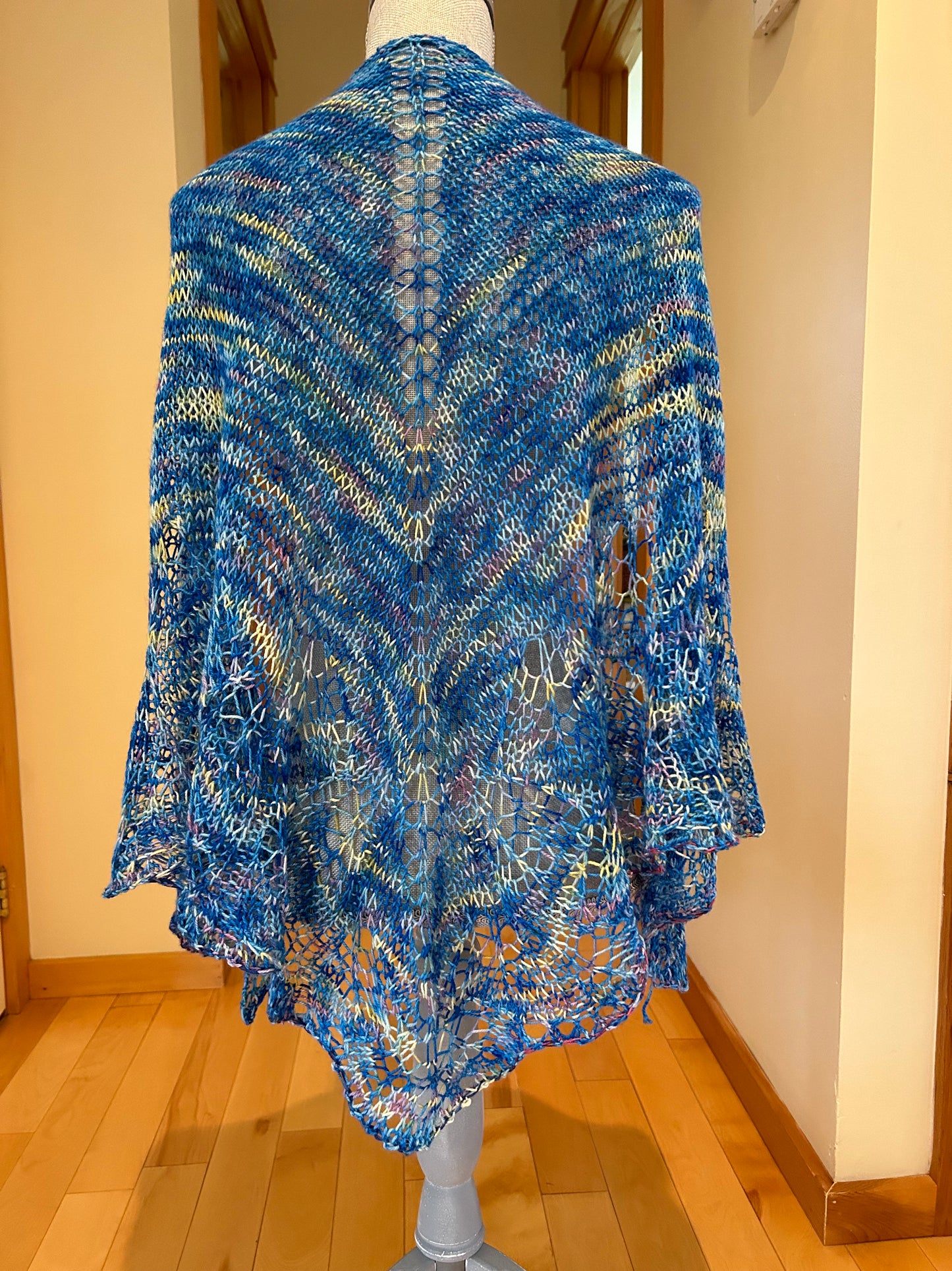 Blue Leaf Lace Shawl